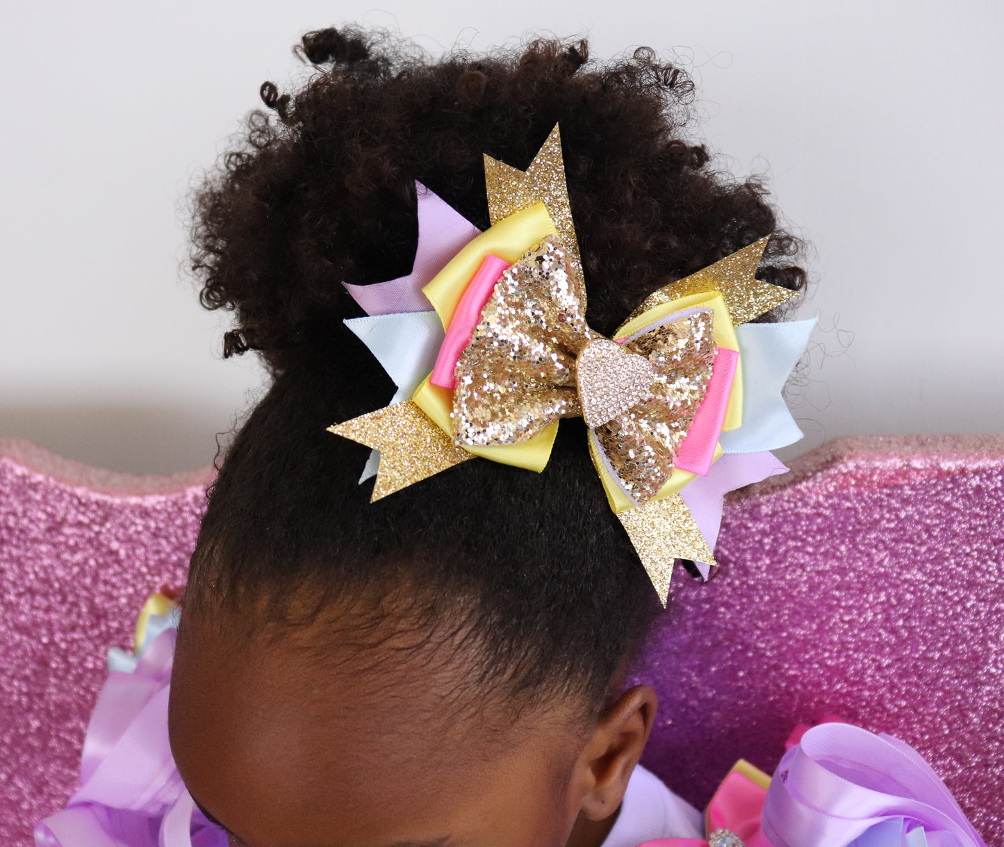 RAINBOW PRINCESS HAIR BOW