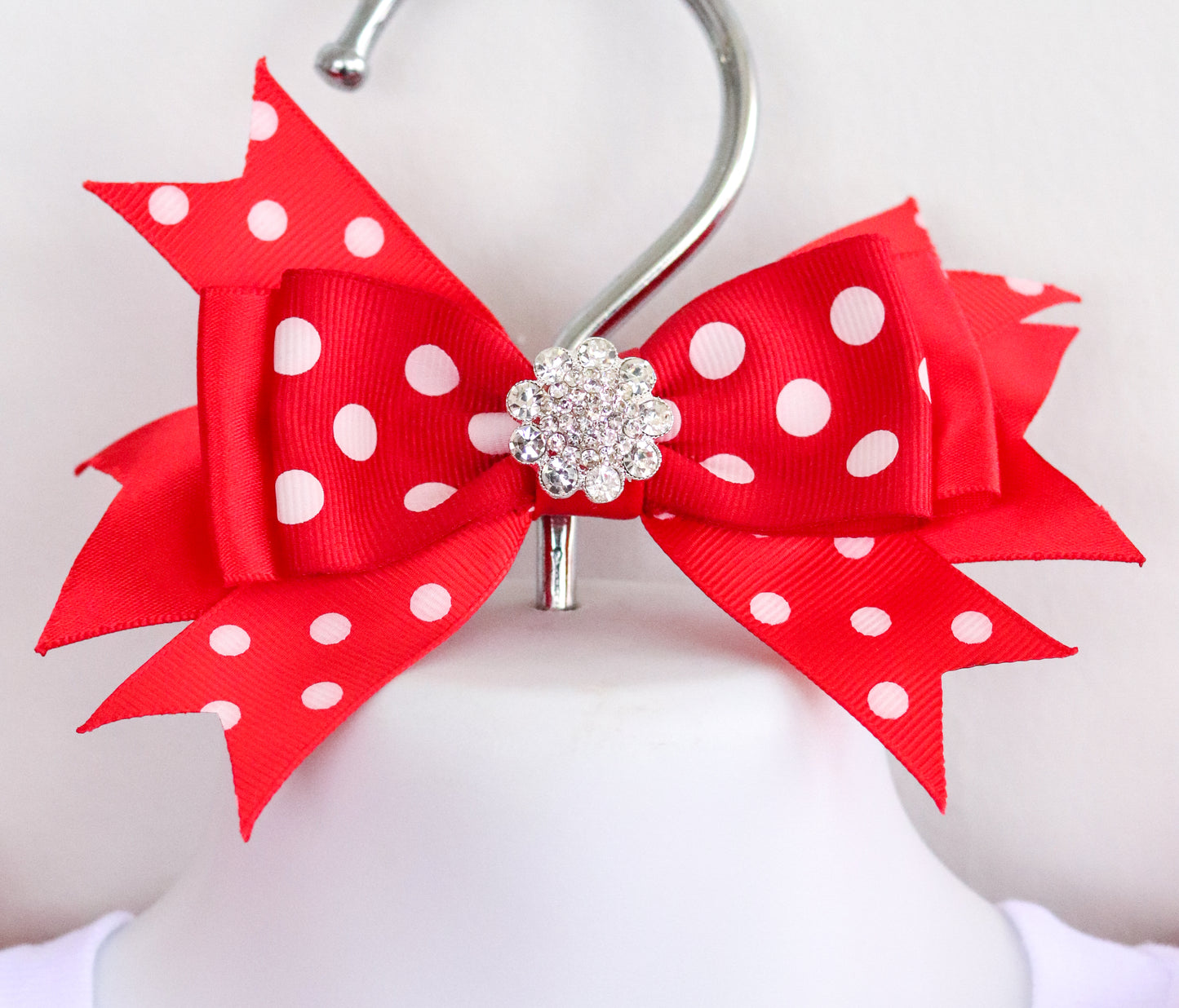 RED POLKA DOT HAIR BOW