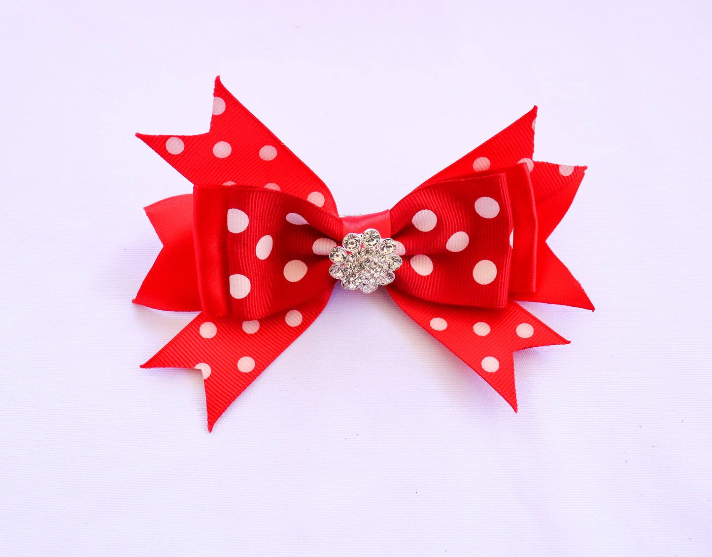 RED POLKA DOT HAIR BOW