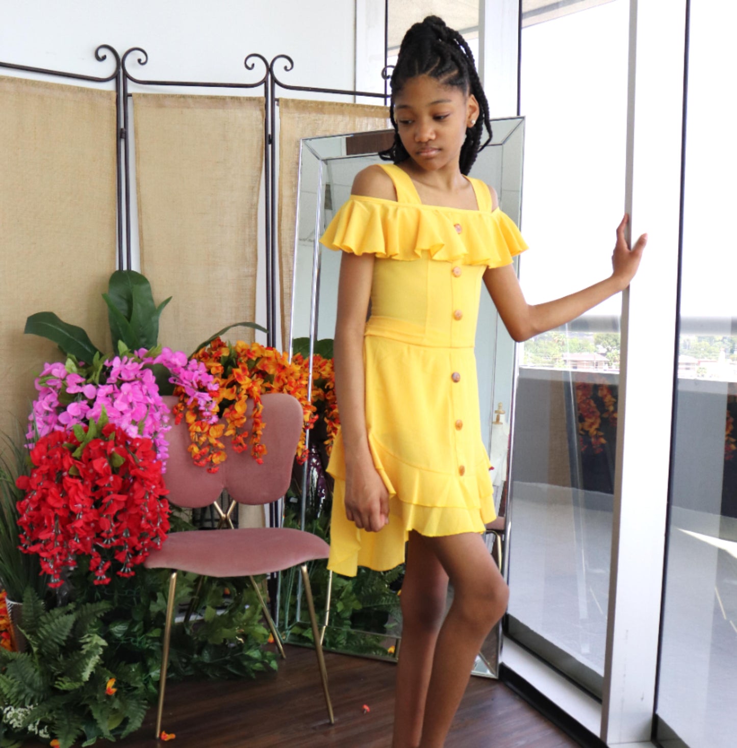 Ruffle Skirt Set - Yellow