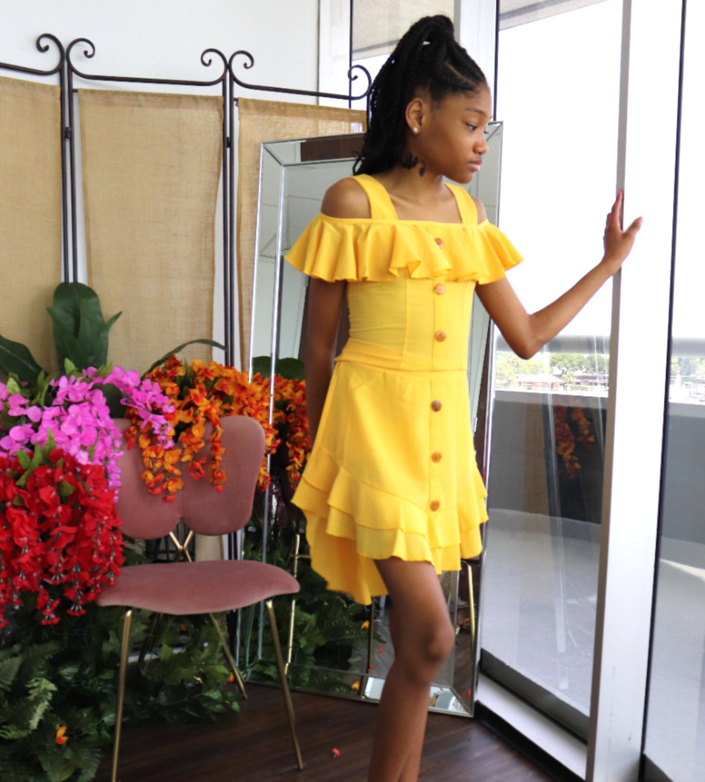 Ruffle Skirt Set - Yellow