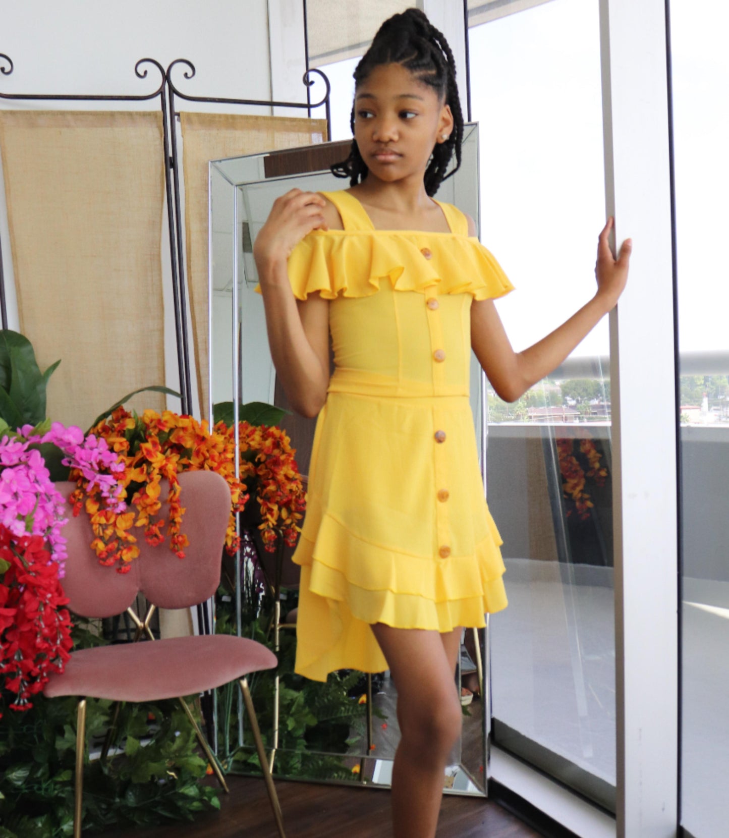 Ruffle Skirt Set - Yellow