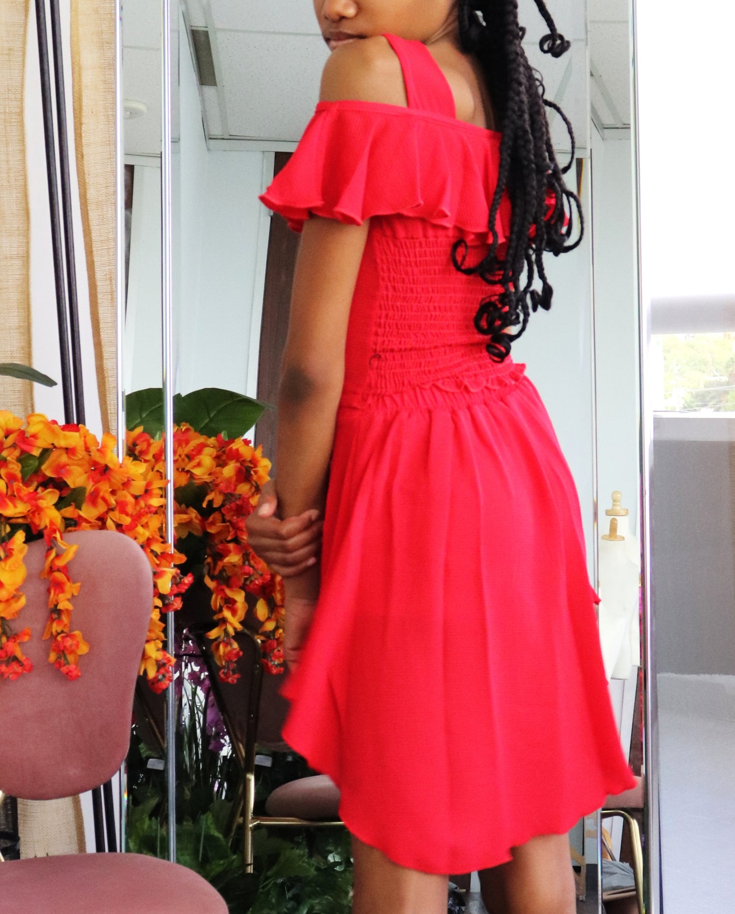 Ruffle Skirt Set - Red