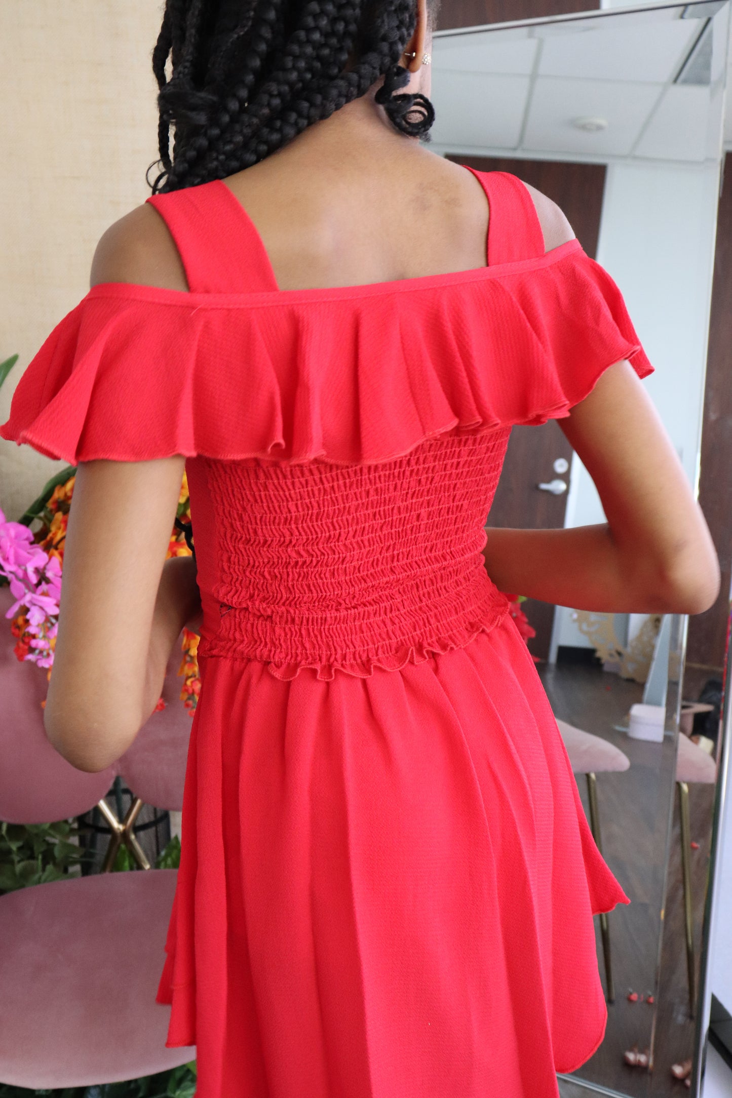 Ruffle Skirt Set - Red