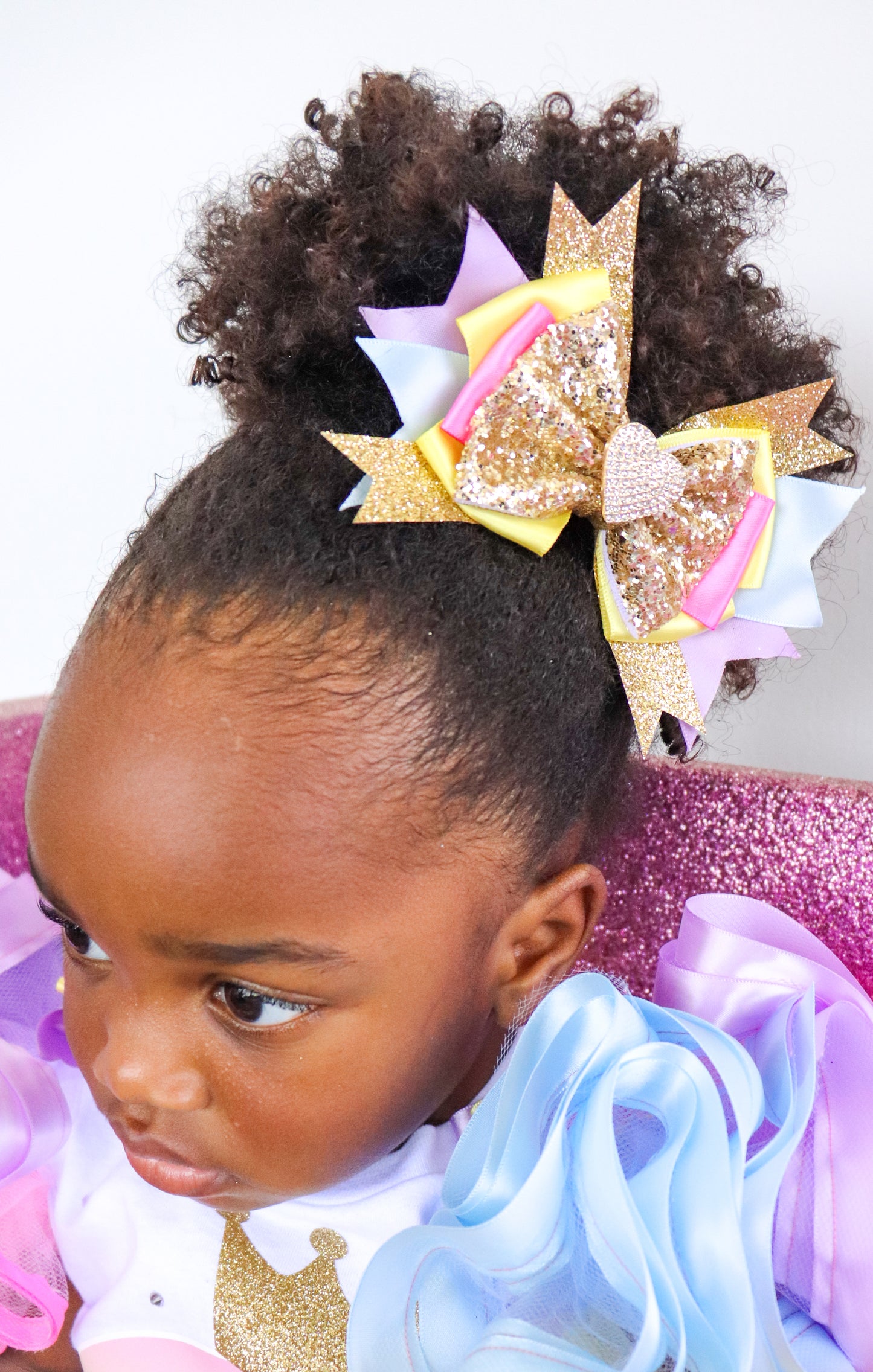 RAINBOW PRINCESS HAIR BOW