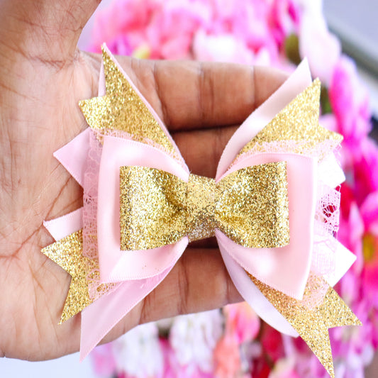 Unicorn Pink Floral Hair Bow