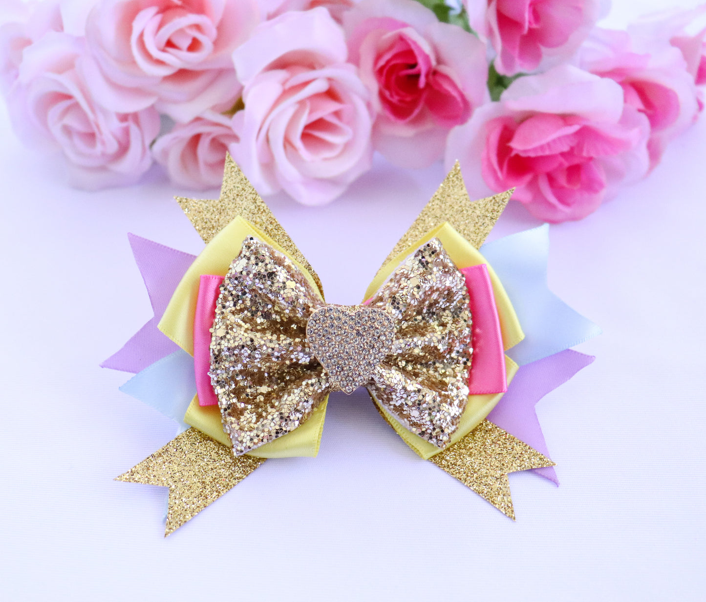 RAINBOW PRINCESS HAIR BOW