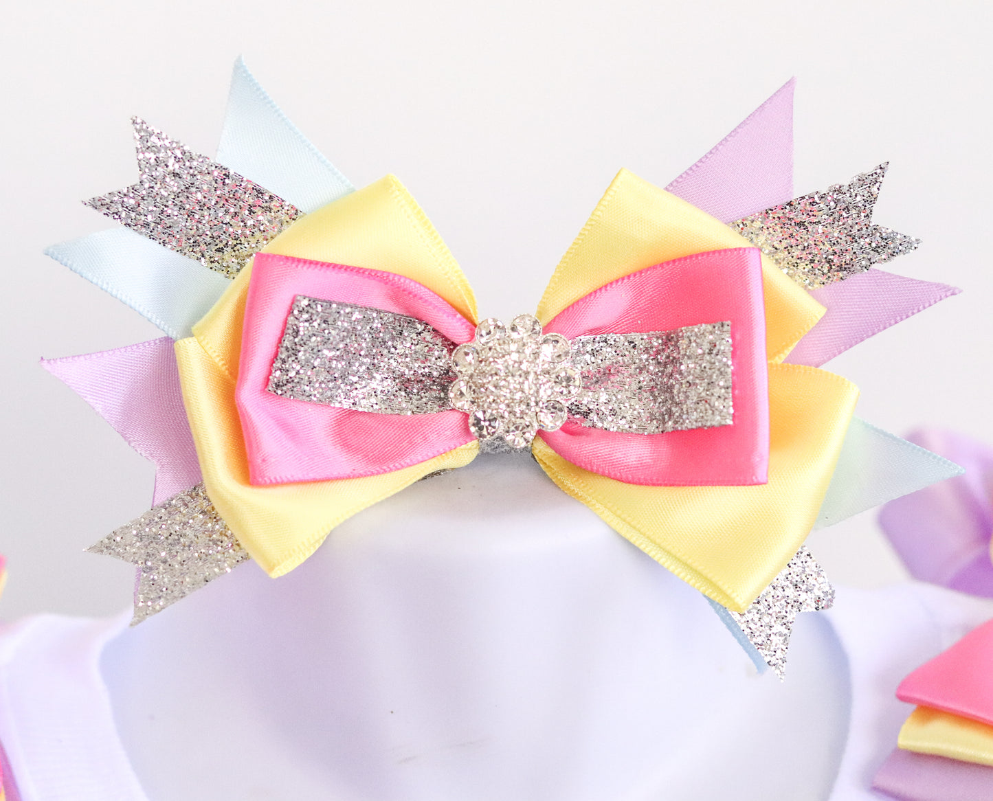 RAINBOW PRINCESS HAIR BOW