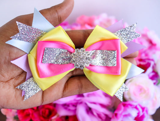 RAINBOW PRINCESS HAIR BOW