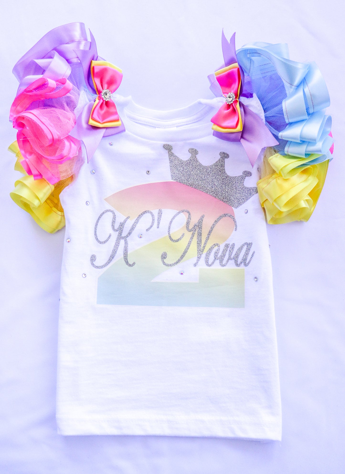 PRINCESS CROWN SHIRT - RAINBOW SILVER