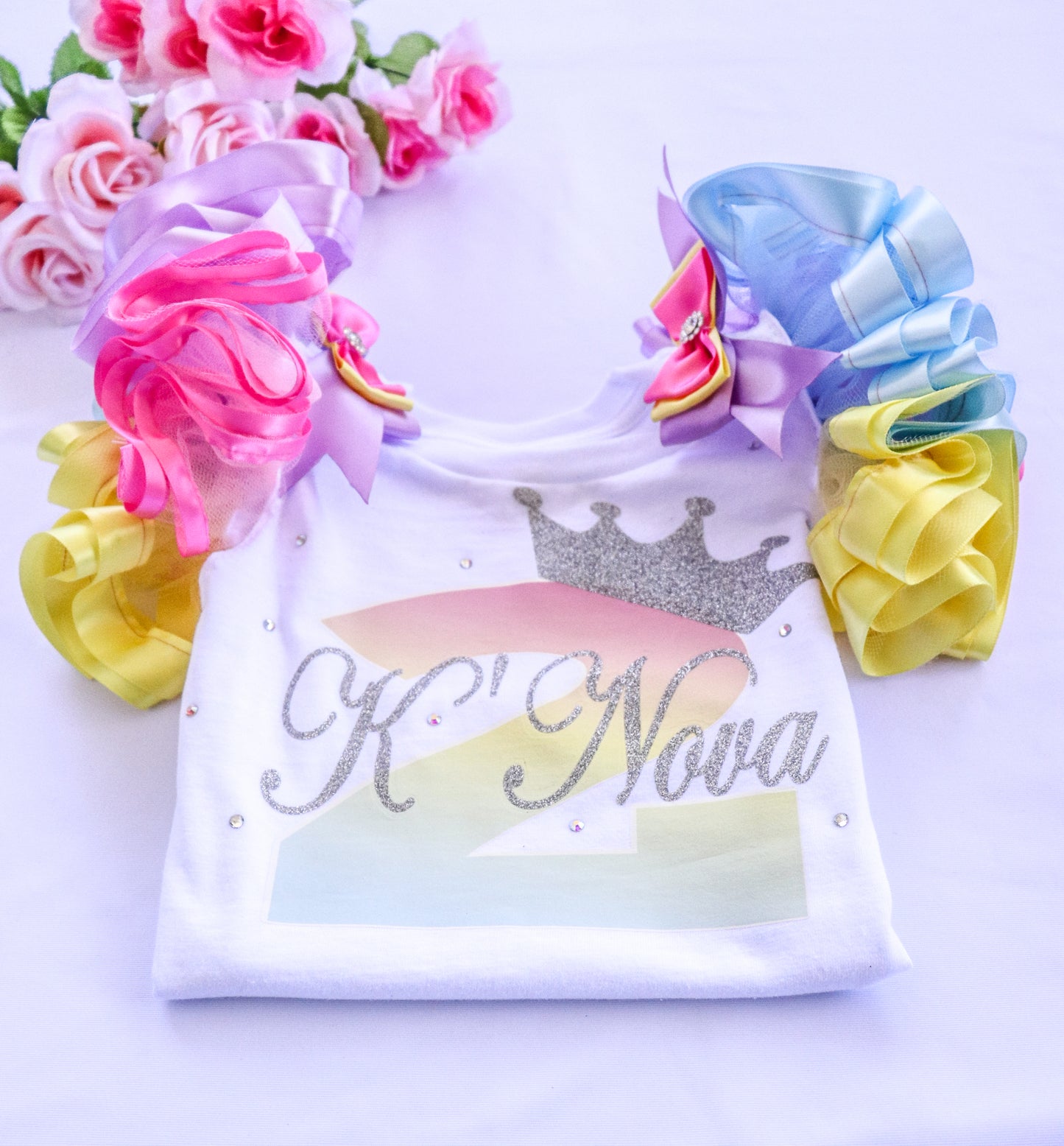 PRINCESS CROWN SHIRT - RAINBOW SILVER