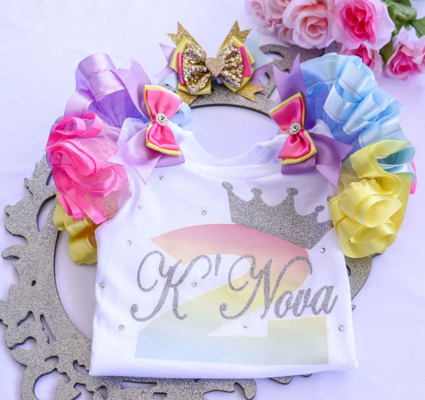 PRINCESS CROWN SHIRT - RAINBOW SILVER