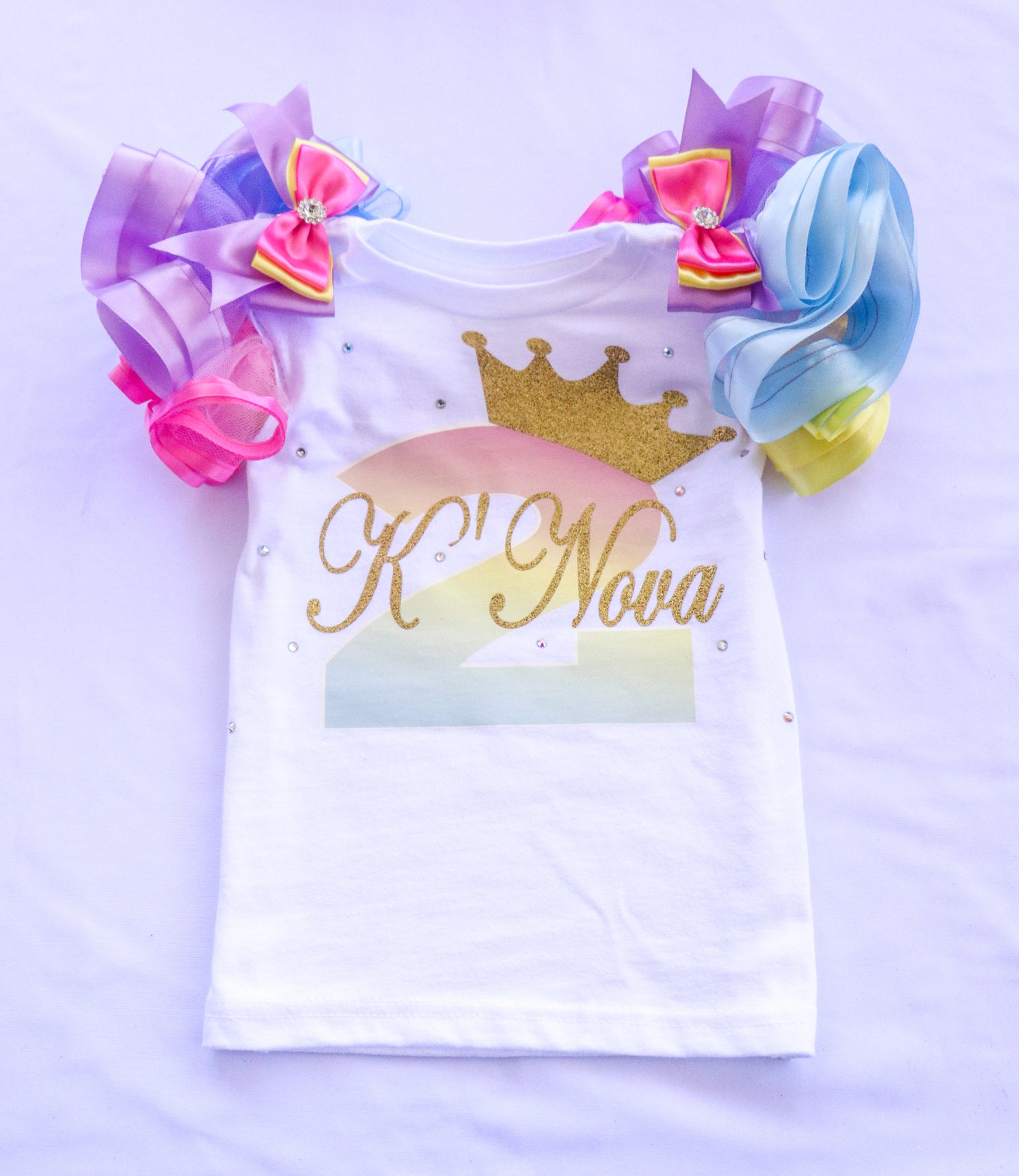 PRINCESS CROWN SHIRT - RAINBOW GOLD