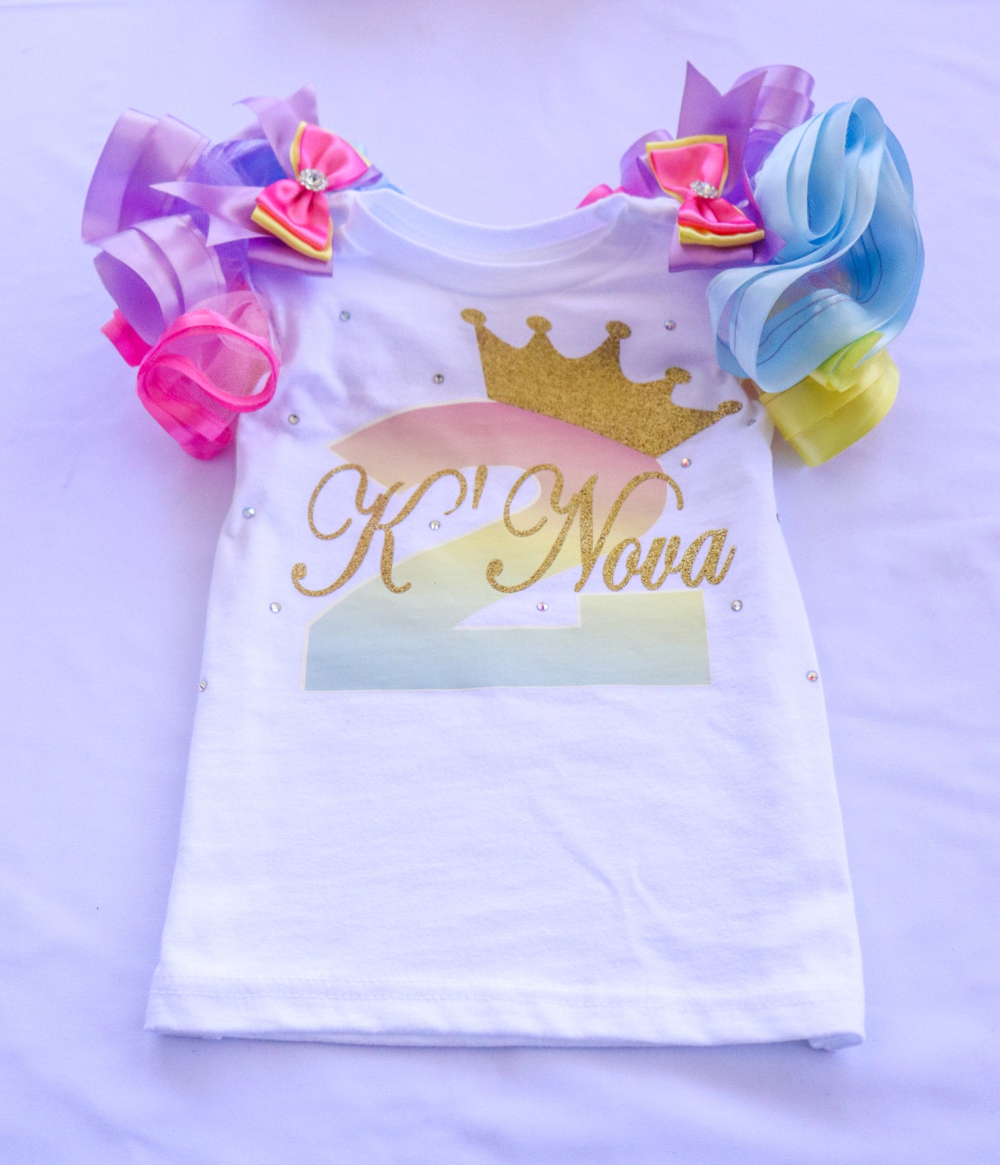 PRINCESS CROWN SHIRT - RAINBOW GOLD