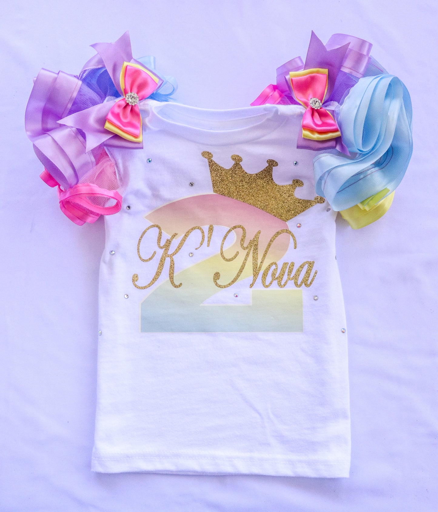 PRINCESS CROWN SHIRT - RAINBOW GOLD