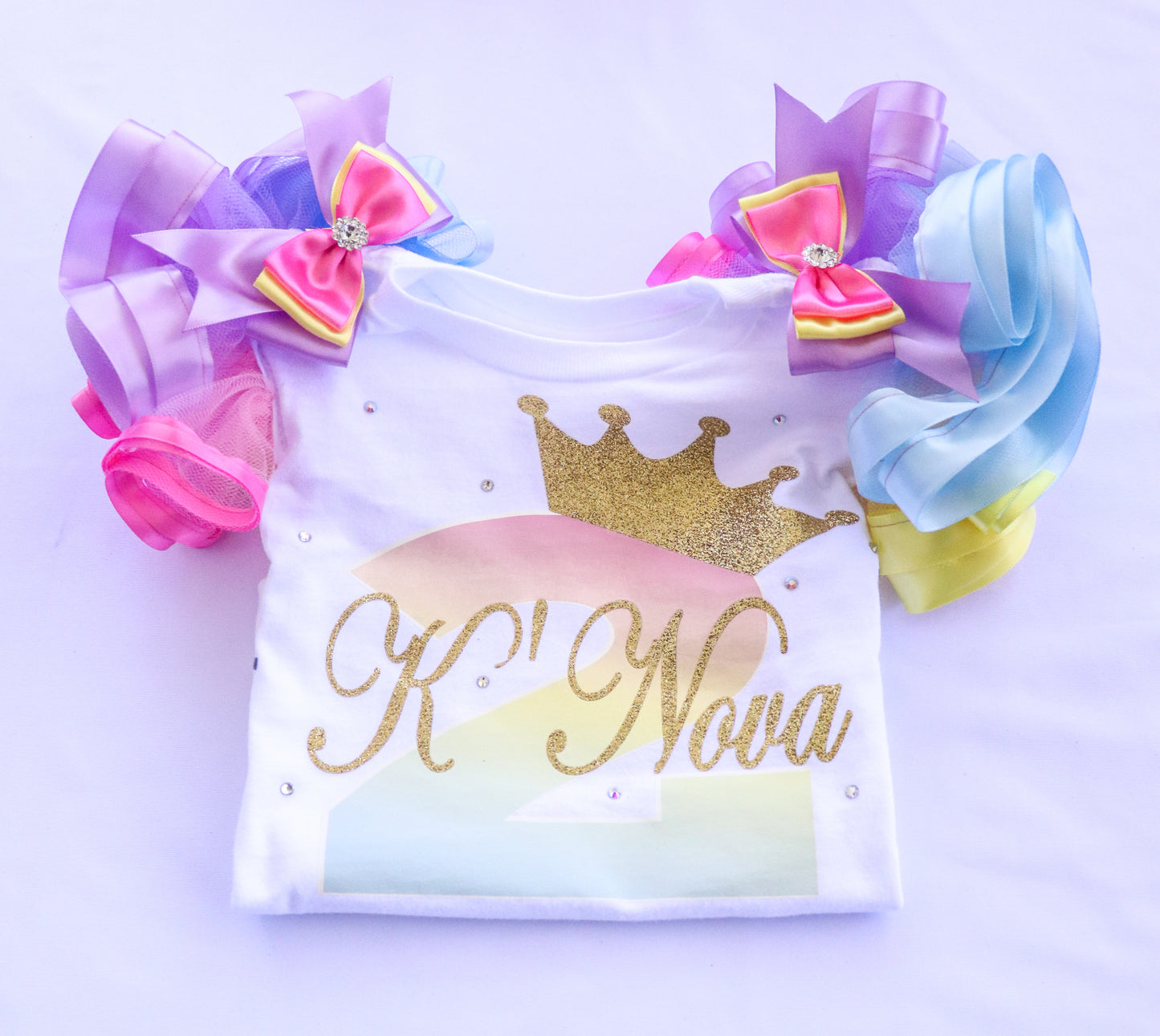 PRINCESS CROWN SHIRT - RAINBOW GOLD