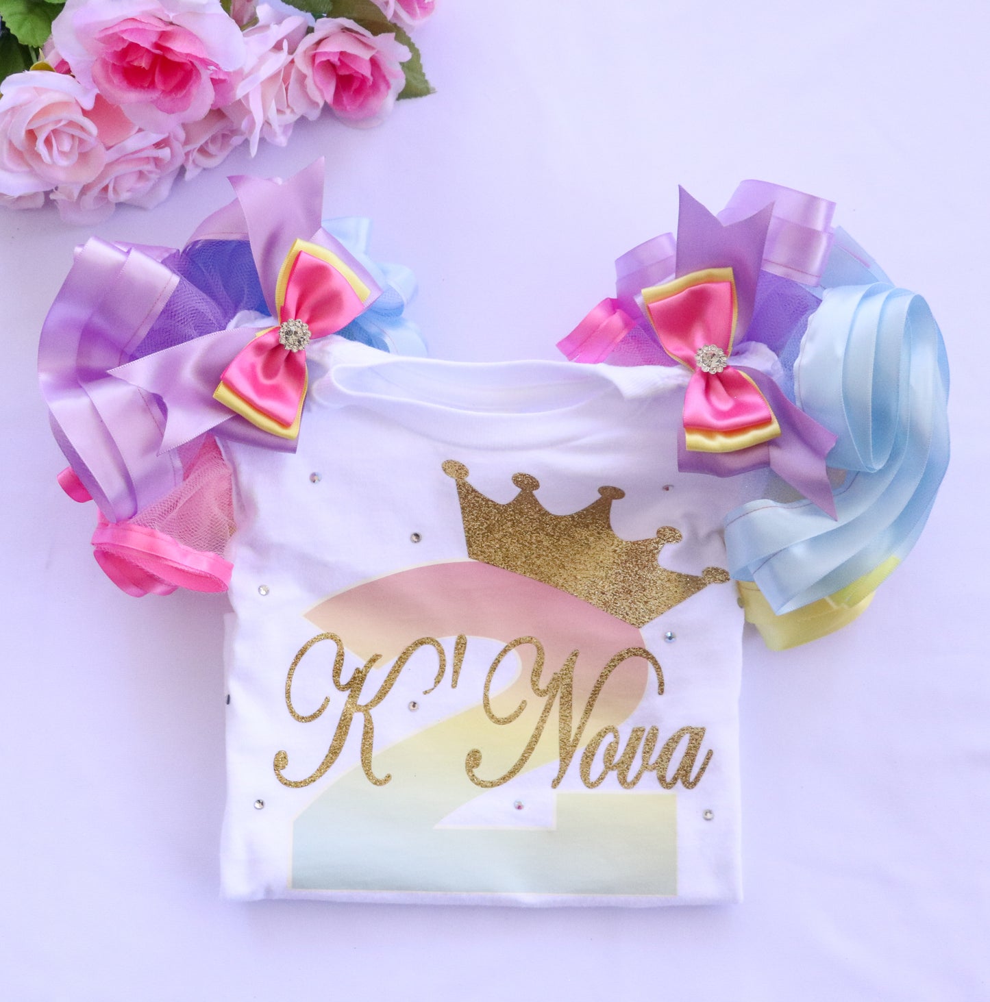 PRINCESS CROWN SHIRT - RAINBOW GOLD