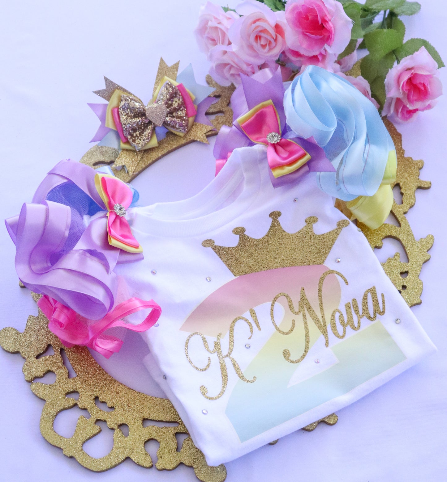 PRINCESS CROWN SHIRT - RAINBOW GOLD