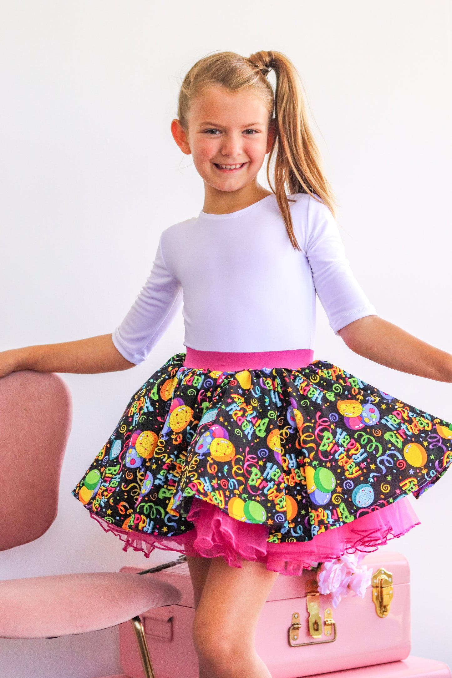 AMBER SKIRT - Happy Birthday print