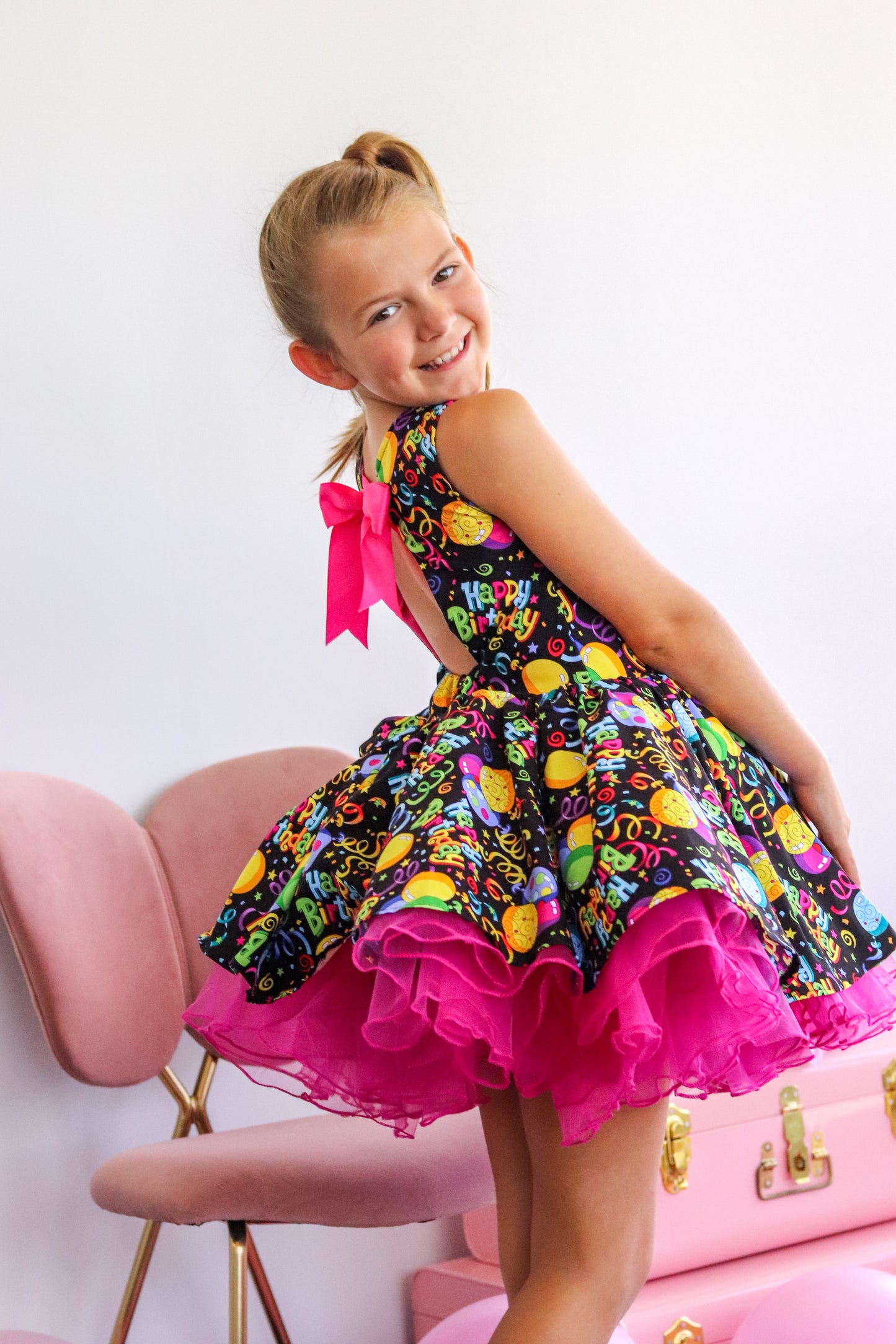 Layla Dress - Happy Birthday Print