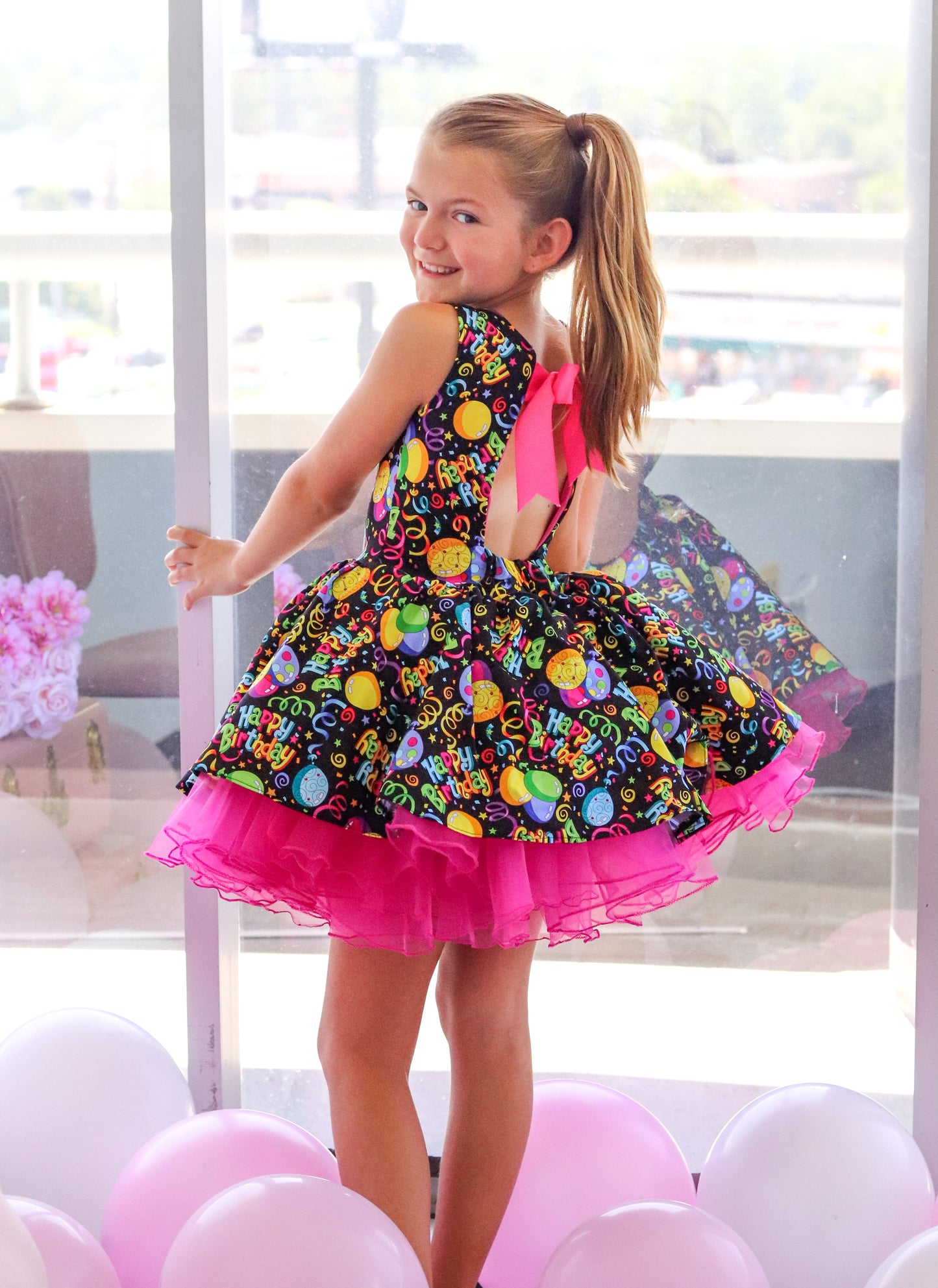 Layla Dress - Happy Birthday Print