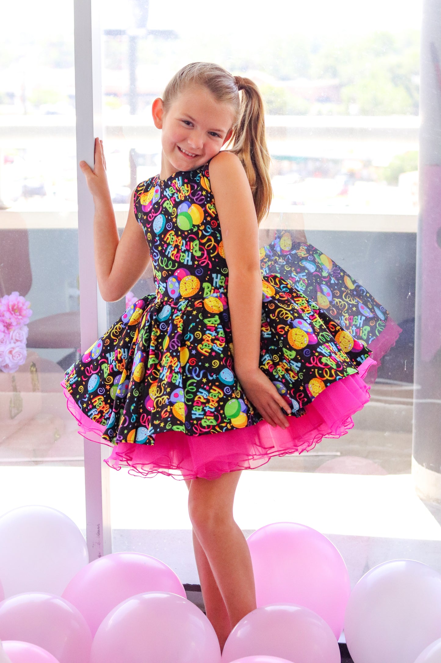 Layla Dress - Happy Birthday Print