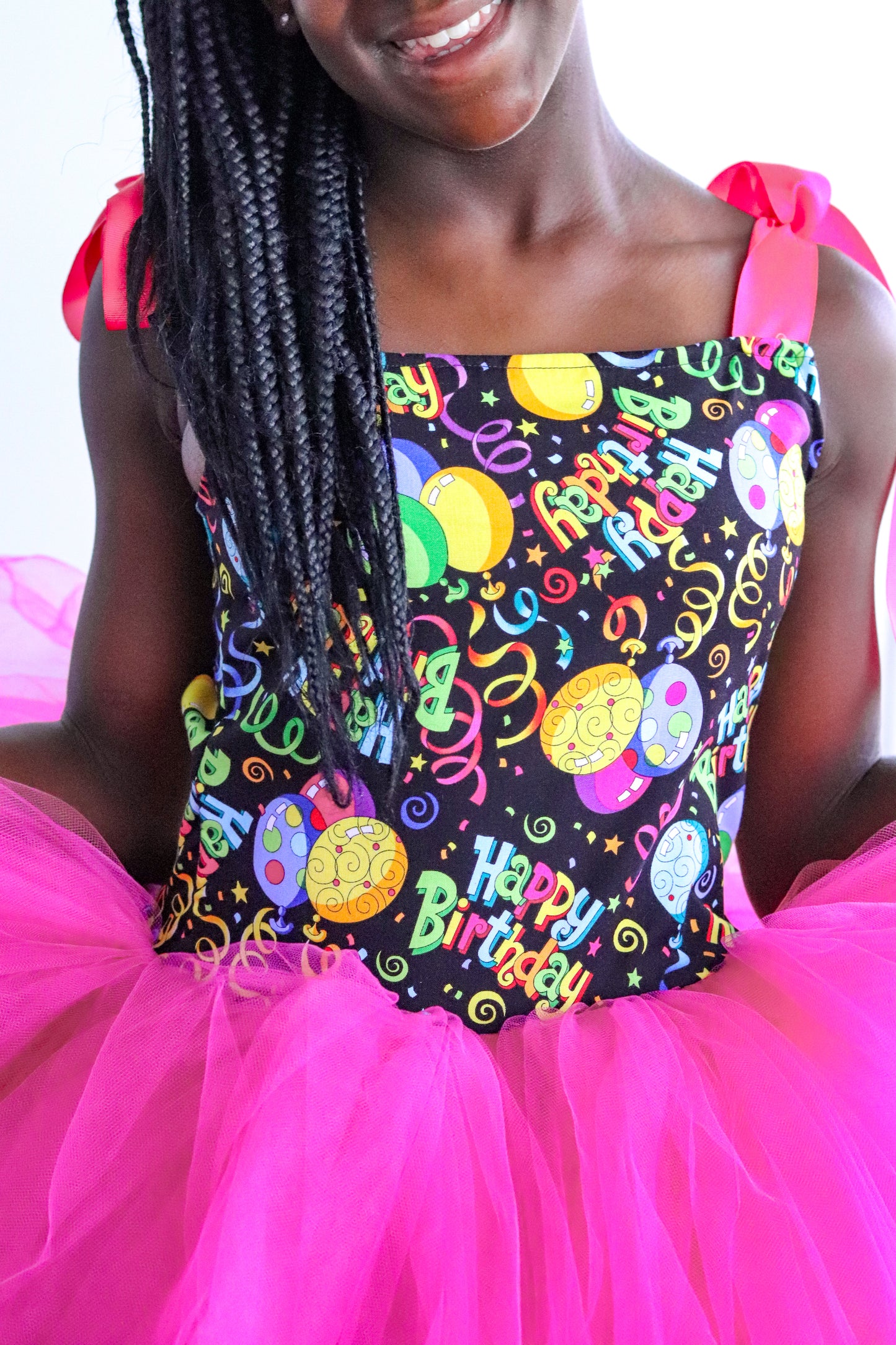 Nya Dress - Happy Birthday Print