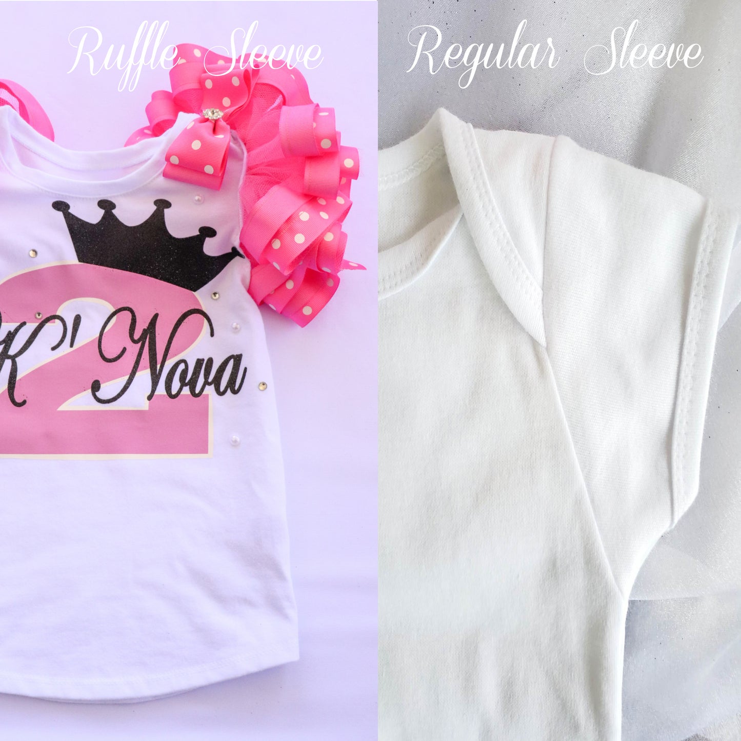 PRINCESS CROWN SHIRT - PINK POLKA DOT