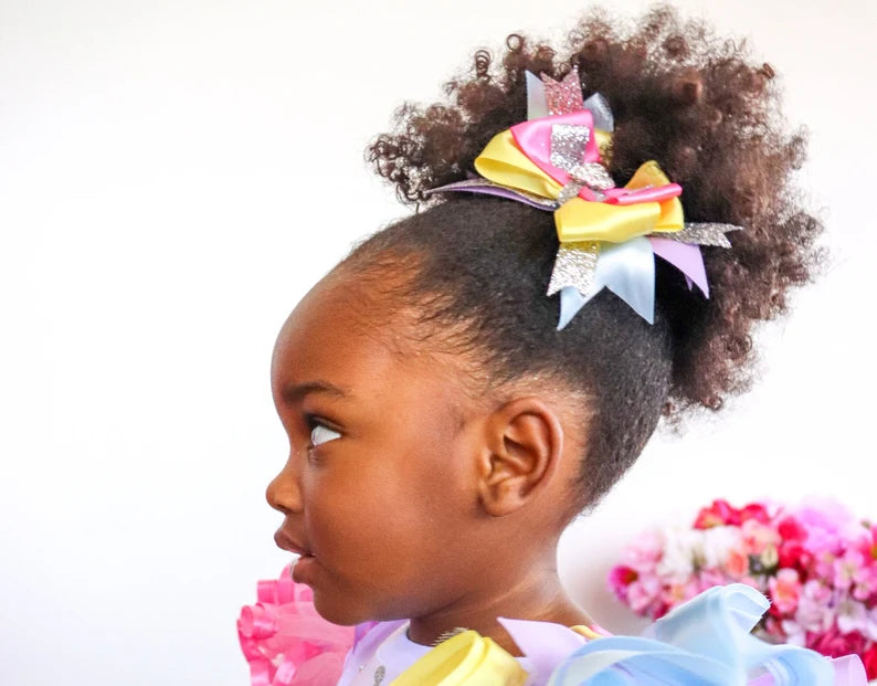 RAINBOW PRINCESS HAIR BOW