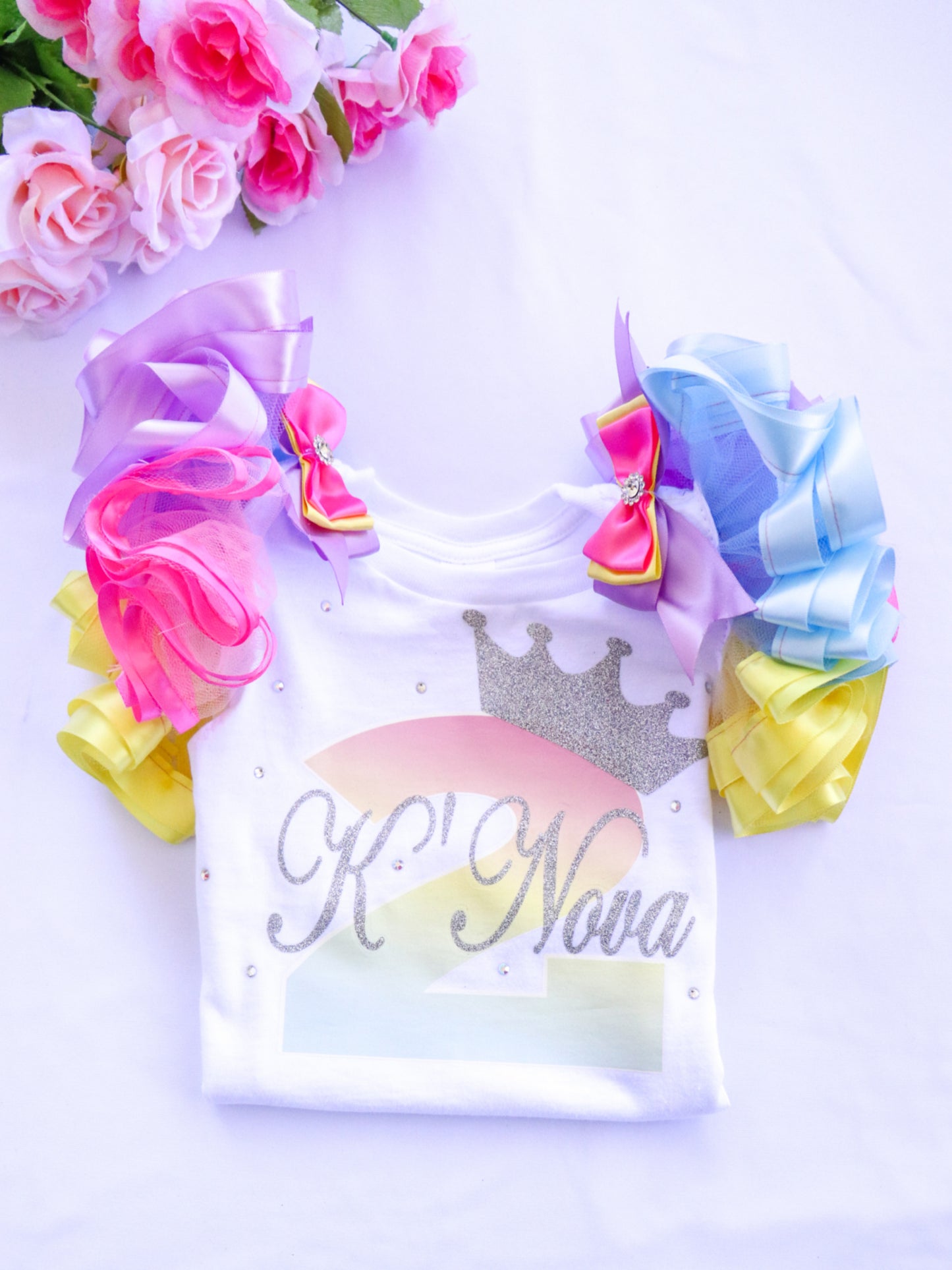 PRINCESS CROWN SHIRT - RAINBOW SILVER